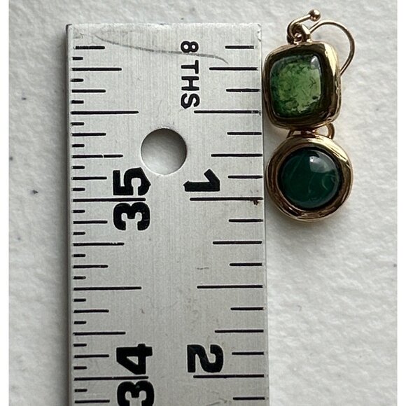 Gold-Tone Green Gemstone Tassel Pendant Necklace & Matching Drop Earrings Set - Picture 8 of 8